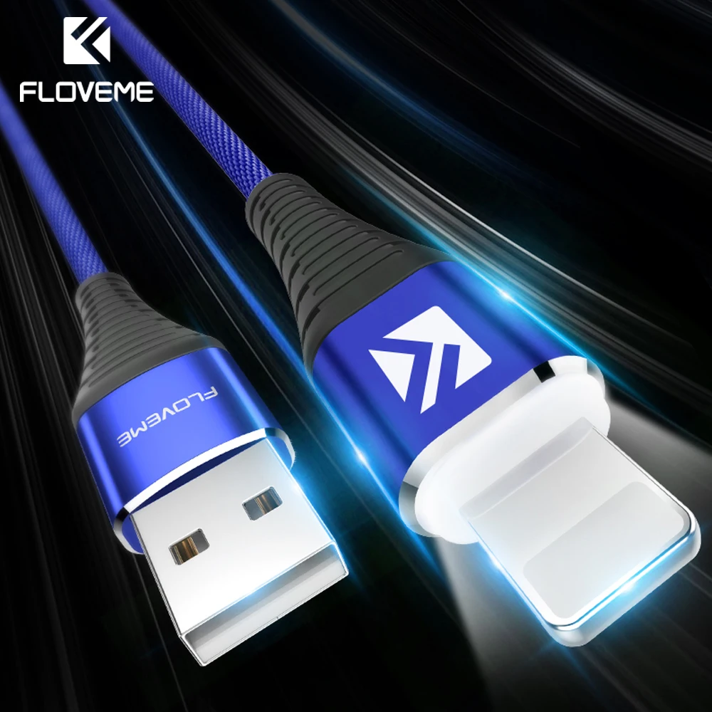 

FLOVEME LED USB Cable For Apple iPhone X XS Max XR 8 7 6s 6 Plus Cable Tensile 2A Fast Charging Data Transmission Charger Cables