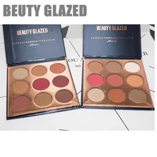 Красота GLAZED2018New мерцание матовый 9 Цвета профессиональная макияж тени для век бордового цвета для палитры теней для век Палитра теней для век