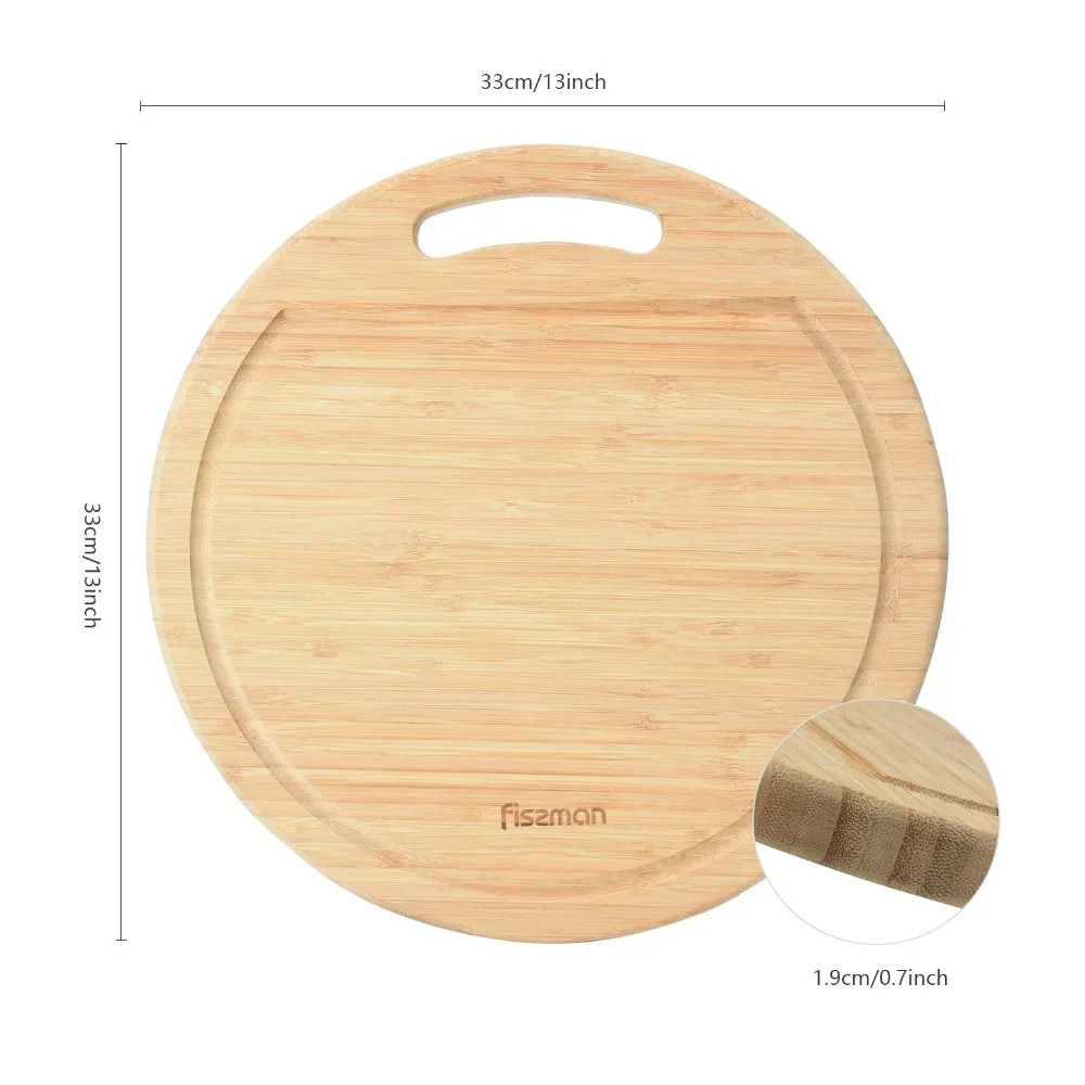 FISSMAN бамбуковая разделочная доска экологически чистый круглый разделочный блок
