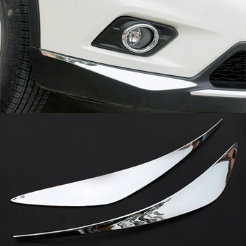

For Nissan X-trail X Trail T32 Rogue 2014 2015 2016 Front Bumper Corner Protector Cover Trim ABS Chrome Car Accessories 2pcs