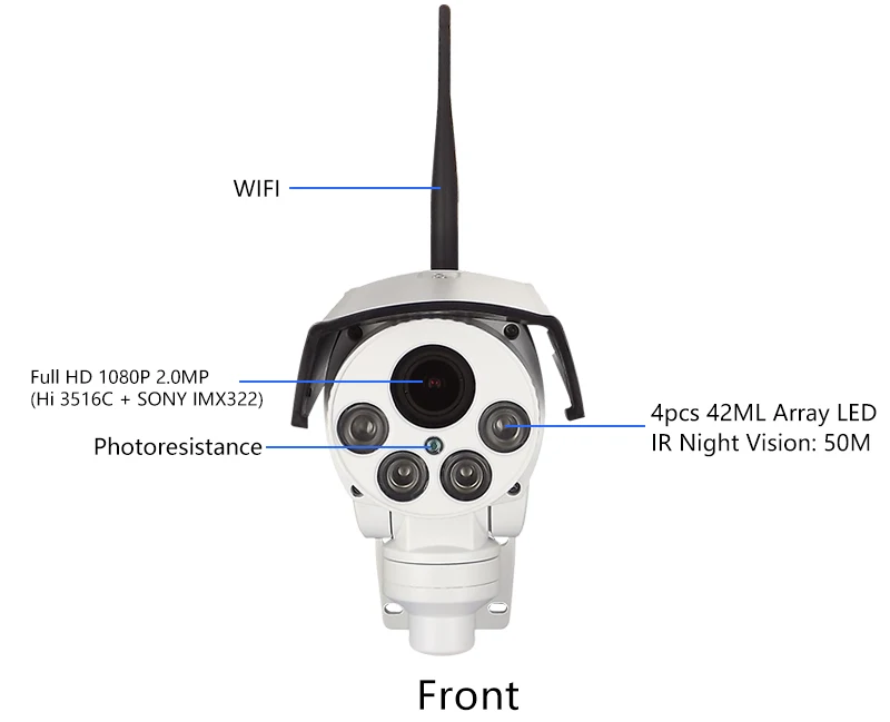 Camhi 1080P PTZ IP камера наружная Водонепроницаемая wifi 5X оптический зум 2MP Full HD sony IMX323 322 камера наблюдения безопасности Пуля Onvif