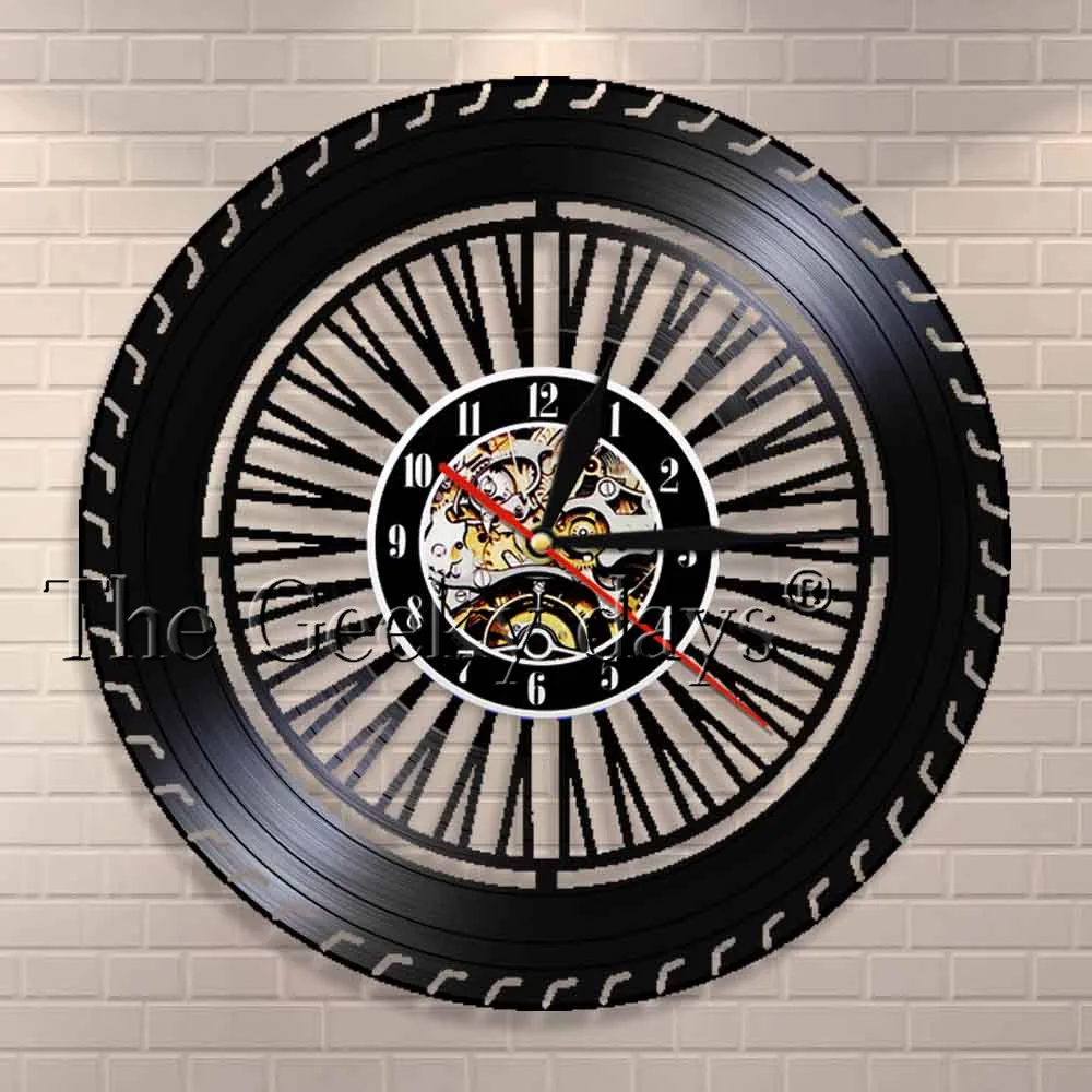 1 шт. гаражные настенные часы Pimp инструмент для ремонта Виниловая пластинка настенные часы автосервис автомобильные колеса Настенные часы домашний декор ремонтник подарок