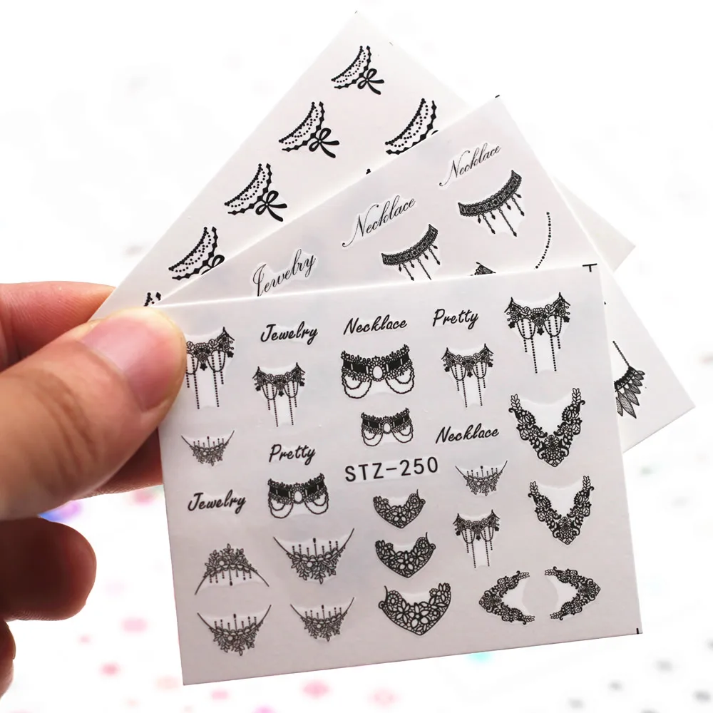 

1pcs Snowflake Smiling Face Cartoon Nail Water Sticker Leaf Lace Design Slider Nail Art Decal Beauty Foils Decoration M2ns201