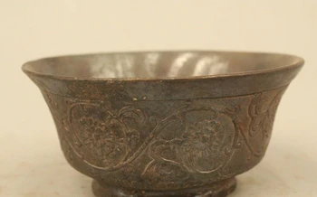 

Old Marked Chinese Dynasty Pure Bronze Wonder flower Bowl-like object Bowl