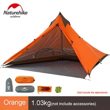 Naturehike Spire 1 Person Waterproof Awning Tent Ultralight Outdoor Camping Picnic Double Layer Tent NH17T030-L naturehike outdoor travel camping tent ultralight 1 2 person four season tent double layer waterproof shelter camping equipment