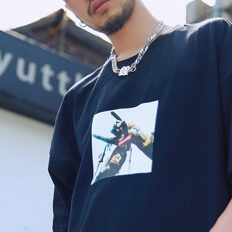 Красный Уголь 2018 s/s Для мужчин ily грудь печати футболка с короткими