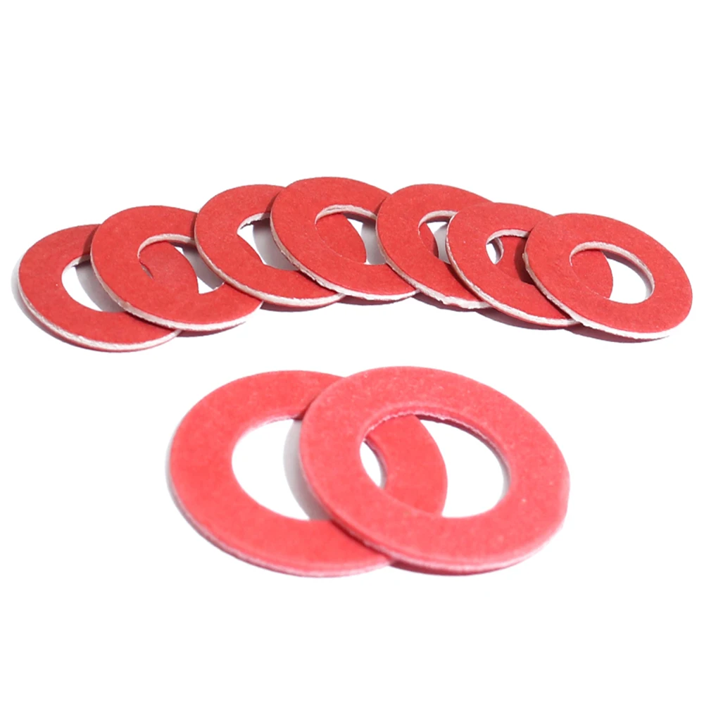 

100Pcs M2 M2.5 M3 M4 M5 M6 M8 M10 M12 M16 Steel Pad Insulation Washers Red Steel Paper Meson Gasket Spacer Insulating Spacers