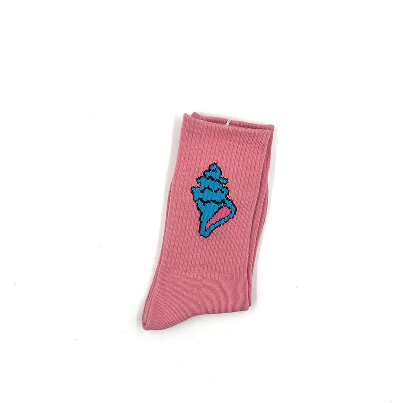 Мужские и женские гольфы Harajuku, цветные Забавные милые хлопковые носки с рисунком кактуса для влюбленных - Цвет: Синий