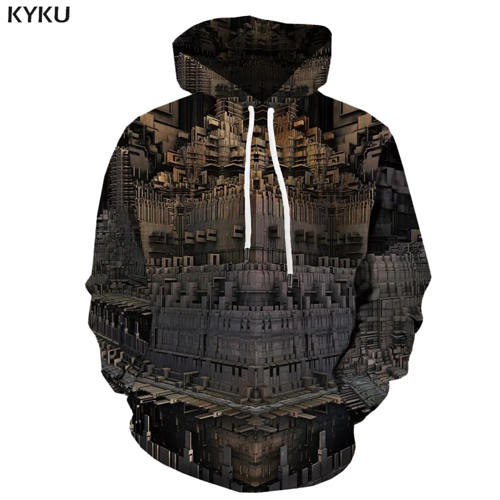 KYKU Brand Cat Sweatshirts men Galaxy Space Hooded Casual Mountain Sweatshirt Printed Animal Hoody Anime Harajuku 3d Printed