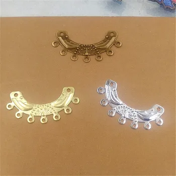 

12*25mm Copper Filigree Wraps Connectors Charm With 7 Loops DIY Jewelry Accessories 200 PCS cy1507