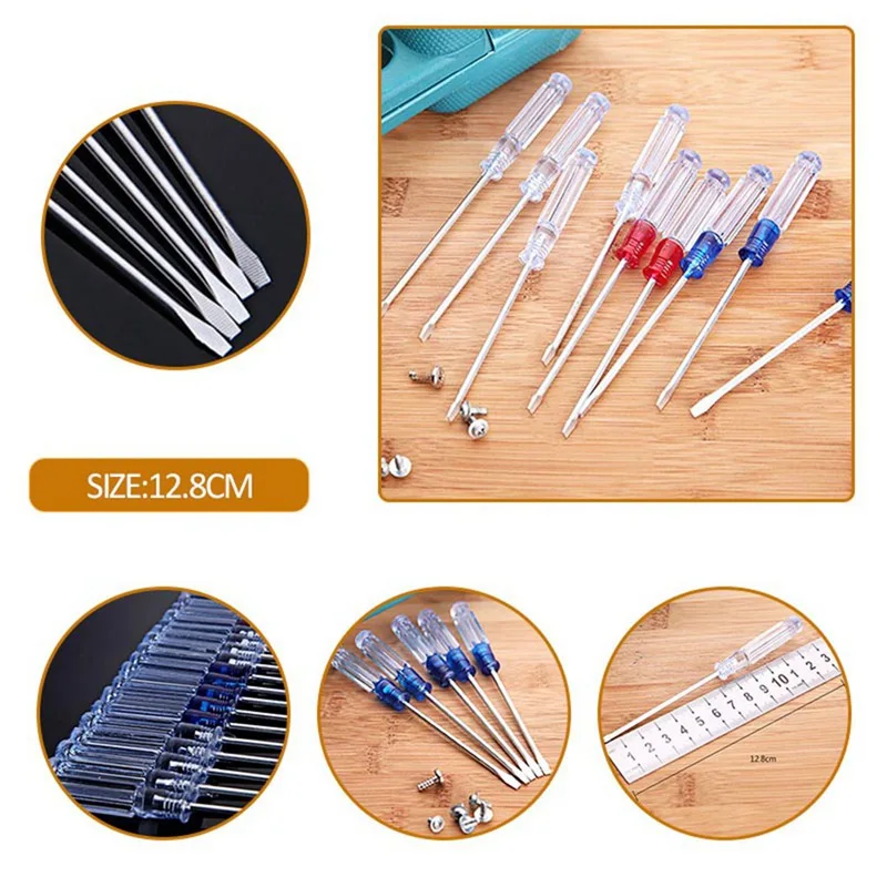 1 Pcs Nonslip Handle Flat Head Slotted Screwdriver color random wholesale contact us