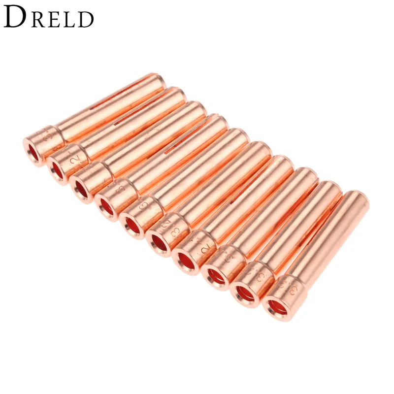 DRELD 10 шт. 1/8 &quot3 2 мм 10N25S короткие цанговые наконечники для PTA DB SR WP 17 18 26 TIG сварочный