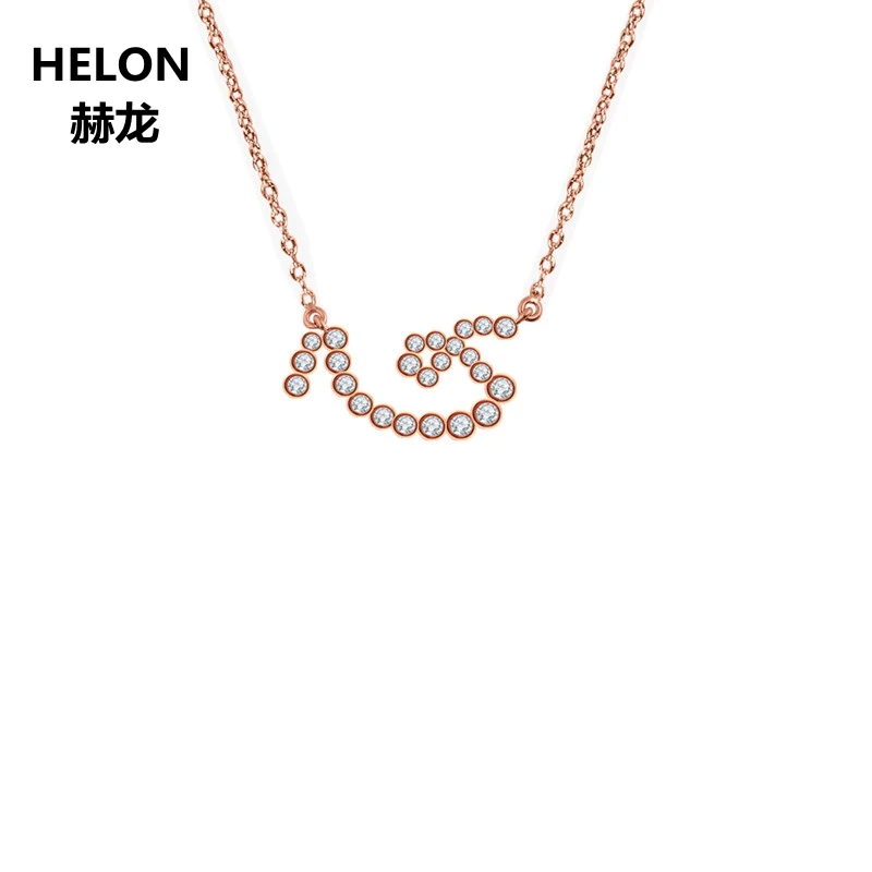 

0.4ct SI/H Full Cut Natural Diamonds Pendant Necklace Solid 18k Rose Gold Women Pendant Chinese Characters Elements to Show Love