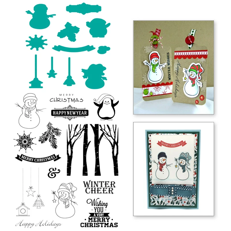 

Eastshape Snowman Figure Stamps and Dies Scrapbooking Easter Merry Christmas Metal Cutting Dies for Craft Stencil Craft Dies