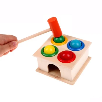 

Kids Children Funny Early Learning Educational Intellectual Developmental Wooden Toy Hammering Toy Ball Hammer Box