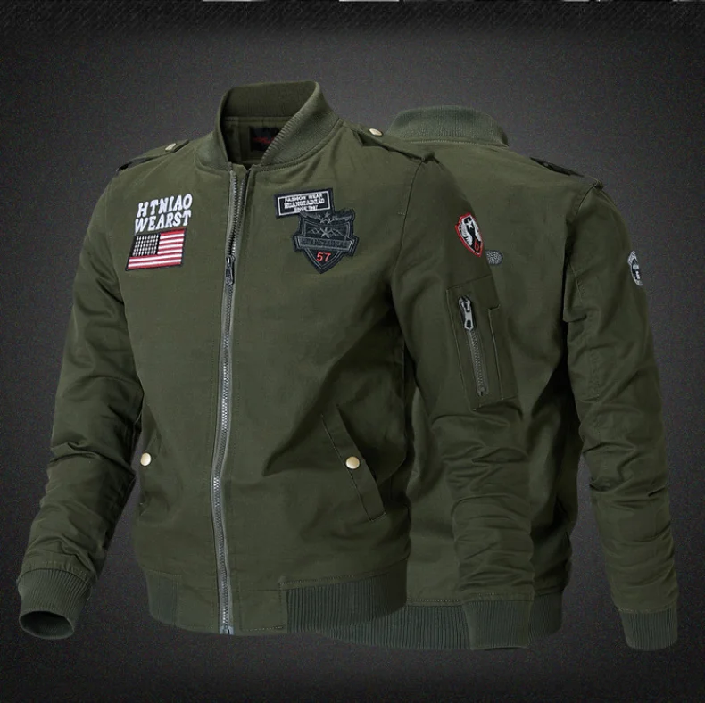 bingchenxu Mens Bomber Pilot Jacket Winter Parkas Army Military Motorcycle Jacket Cargo Outerwear Air Force Pilot Tactical coats