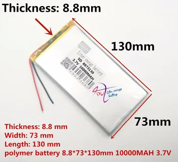 

rechargeable lipo battery cell 3.7 V 8873130 10000 mah tablet battery brand tablet gm lithium polymer battery Free shipping