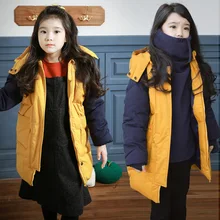 Boys Winter Jacket Real Unisex In South Korea The Long Thick Cotton Padded Clothes Mianfu Coat
