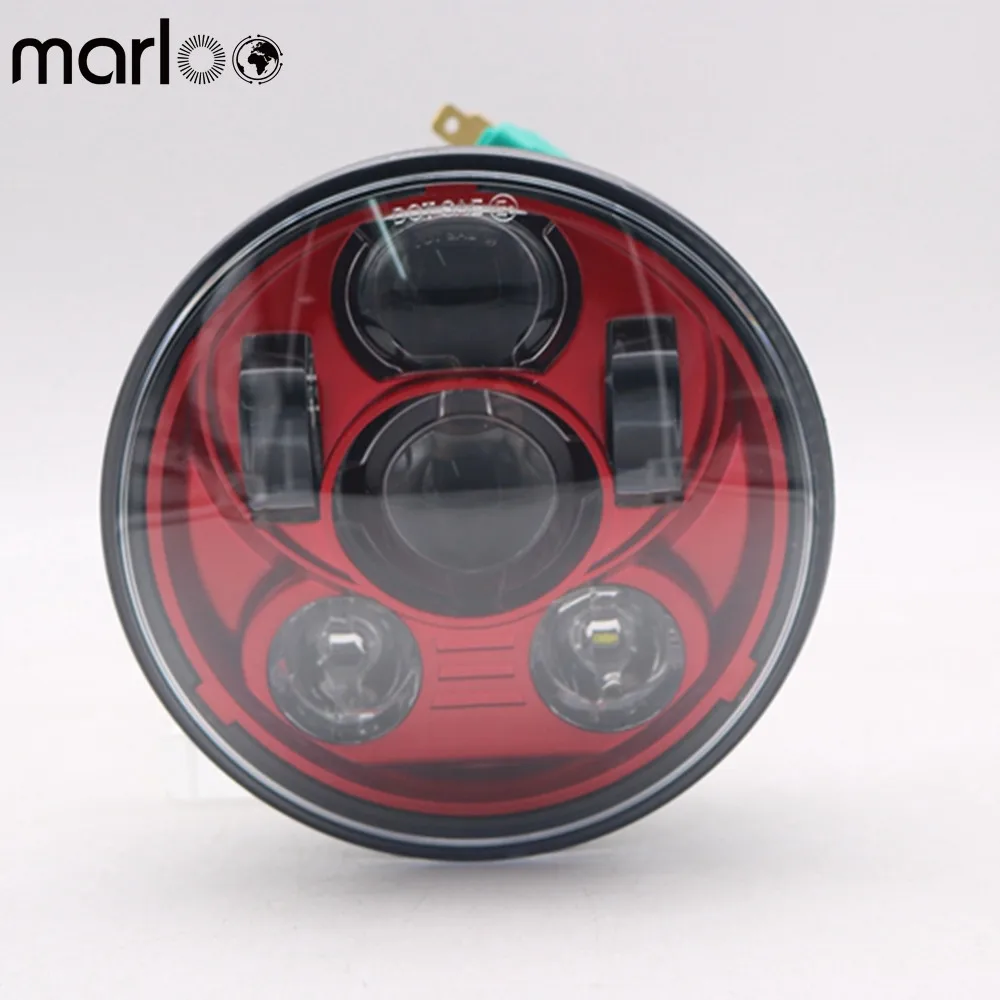 

Marloo Red Blue Black 5.75" 5 3/4 LED Motorcycle Headlight Daymaker For Harley Sportster 883 1200 Iron 883 Dyna Street Bob FXDB