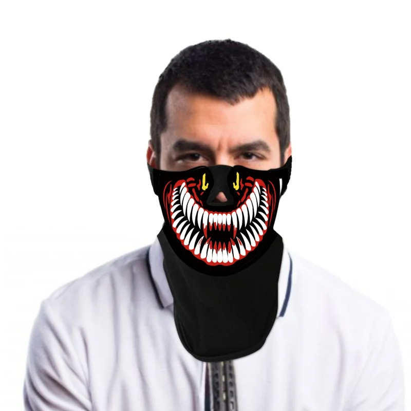 Светодиодная маска неоновая страшная маска для вечеринок Хэллоуин фестиваль звуковая музыка активированная маска косплей страшные маски Вечерние Маски - Цвет: D