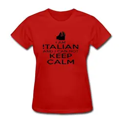 Я по-итальянски и я не могу Футболка Keep Calm смешная книга любитель женского футболка 2018 Лето Высокое качество О-образным вырезом футболки