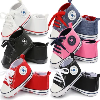 

25 Colors Newborn Baby Shoes 2019 Summer First Walkers For Infant Toddler Canvas Soft Sole Anti-slip Shoes Boys Girls Footwear