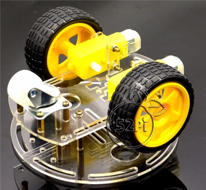 2WD мини круглый двухслойный умный робот шасси автомобиля DIY комплект для Arduino Новый