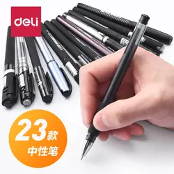 Оптовая продажа Deli гелевая ручка черная ручка углерода знак ручка 1.0/0.7/0.5/0.38 мм 23 Цвет 12 шт