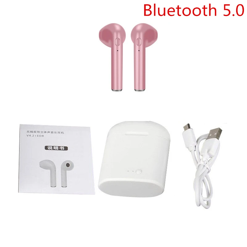 Модные I7 I7S TWS Bluetooth 5,0 портативные универсальные беспроводные наушники TWS с микрофоном, мини bluetooth гарнитуры для телефонов