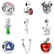 Посеребренные Корона Микки Минни милые бусины в виде Микки-Мауса Подвески бусины Шарм подходят к оригиналу Pandora Браслеты Модные женские DIY ювелирные изделия