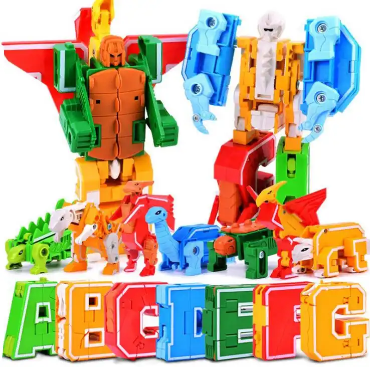26 English Letter Alphabet Robot Animal Creative Number Robot Animal Toys Educational Action Figures Building Block Action Figures Aliexpress