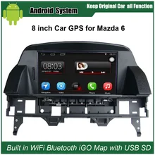 Обновлен мультимедиа Радио GPS навигации для Mazda 6 M6 (2002-2008) автомобиль видеоплеер с Bluetooth, Wi-Fi смартфон Зеркало-link