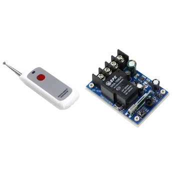 

High Quality DC12V 24V 36V 48V 1CH 30A Relay Wireless Remote Control Switch System One Button Transmitter & Receiver with Cover