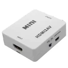 Мини HD видео HDMI AV CVBS NTSC/PAL сигнала ТВ конвертер, VHS видео рекордер, DVD-HDMI RCA белый