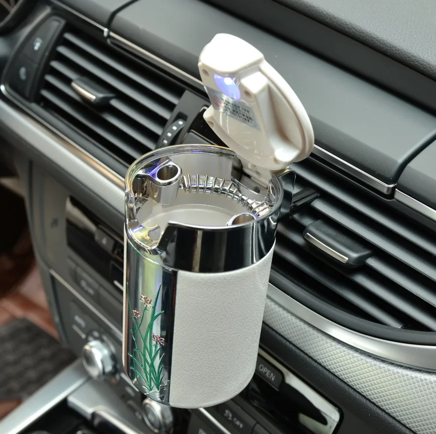 

Durable portable car ashtray car interiors LED lamp ashtray For renault duster megane logan renault clio Koleos