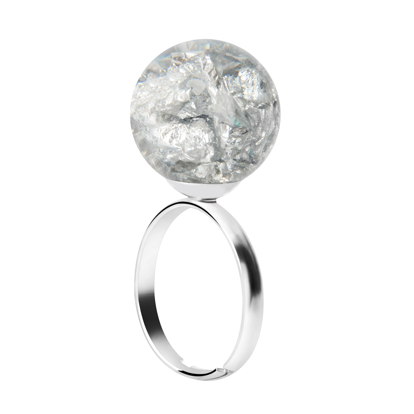 

Transparent Resin Sphere Ring Dried Flower Fashion Party Ring Colorful Jewelry Trendy Resin Adjustable Handmade Ring