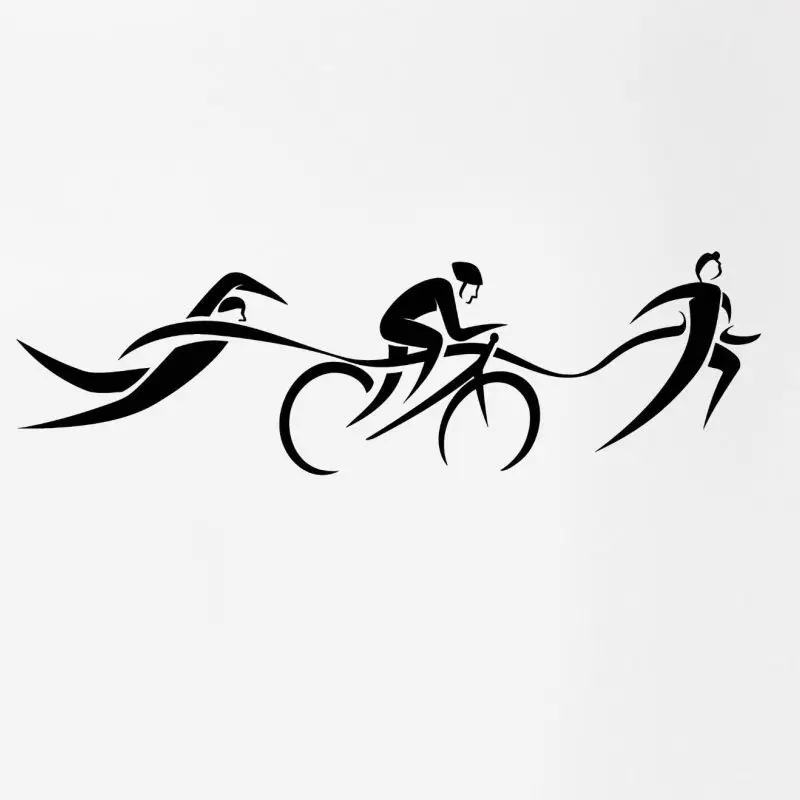 CHM-DCTAL swim decal triatlon etiqueta Run Riding nadador Decal natacion vinilo chm decoracion Mural bano etiqueta