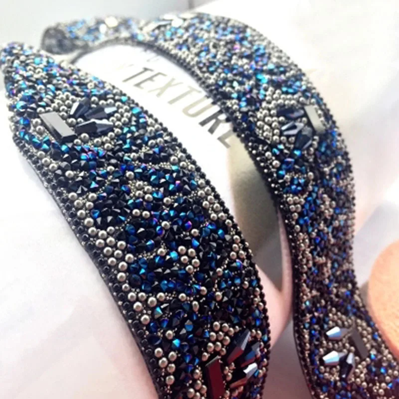 

1pc Beaded Rhinestons Trim Iron On Diamond Crystal Ribbon Wrap Trim Sewing Accessories DIY Wedding Party Decor