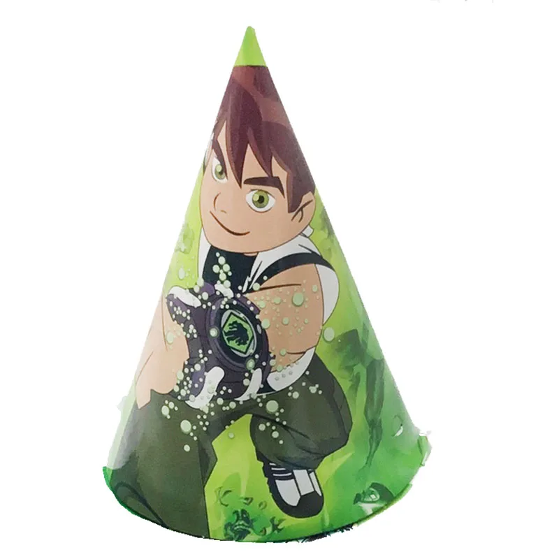 

6pcs Ben 10 theme party hats kids birthday party supplies Ben 10 party hats baby shower Ben 10 party decoration