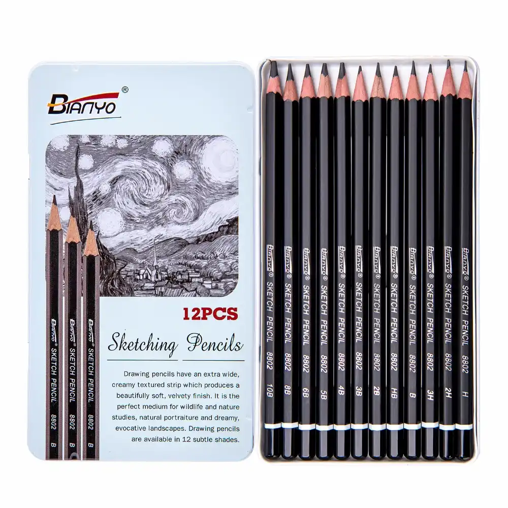 Bianyo12 Piecesbox 3h 10b Sketch Drawing Pencil Set Best