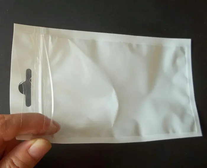 300 шт/партия 9*16 см жемчужно-белая пластиковая потребительская упаковка на молнии мешок, жемчужная пленка мешок, пакет для хранения на молнии отверстие для мешка пластиковая упаковка