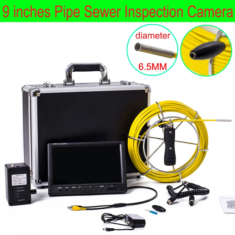Шланг эндоскоп WP91 30 м с ЖК дисплеем 9 дюймов 6 5/17/23 мм|pipe inspection camera|inspection camerasewer pipe