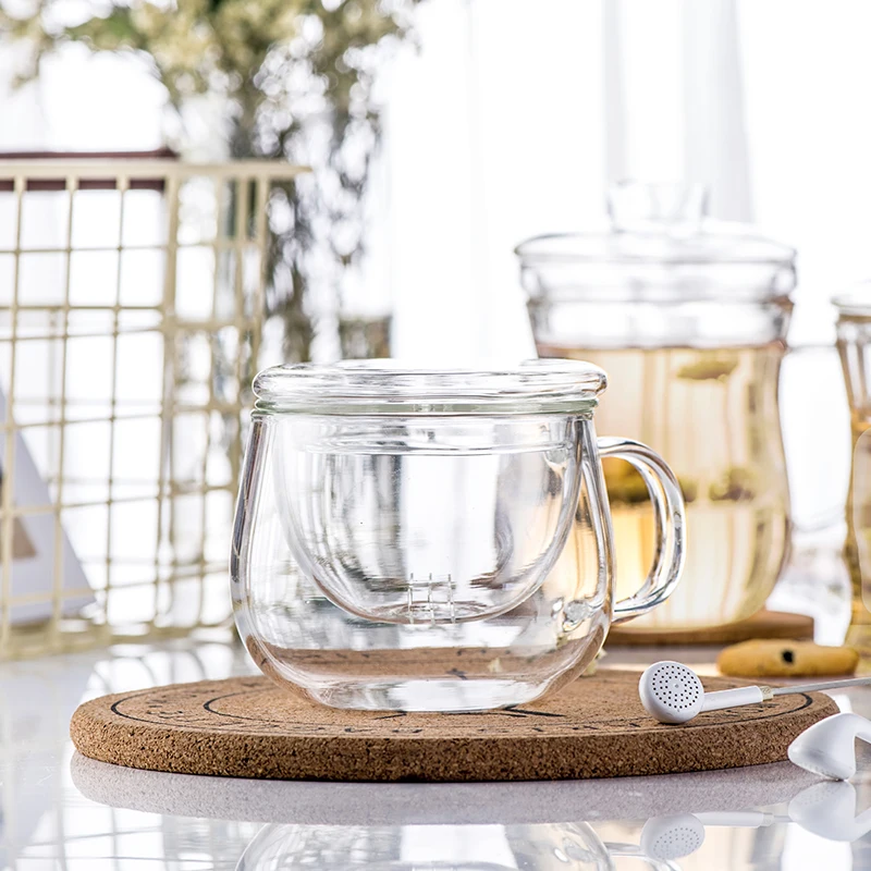 High borosilicate heat-resistant glass double deck water tea cup | Дом и сад