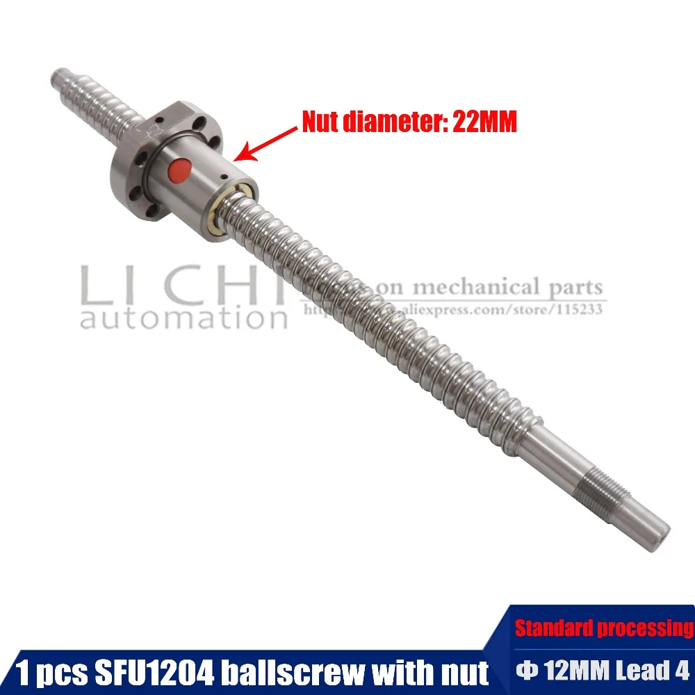 SFU1204 650 700 800 900 1000 - 1500 mm C7 ball screw with 1204 flange single ball nut BK/BF10 end machined