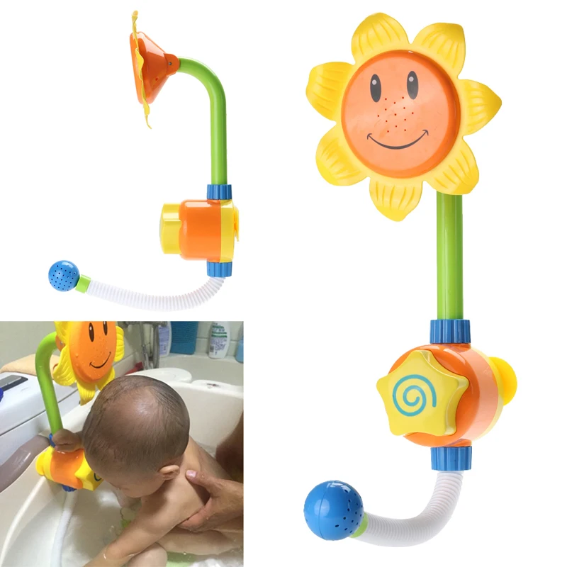 Детские Игрушки для ванны смеситель для душа Подсолнух для ванны для воды Детское купание игрушка подарок случайный цвет