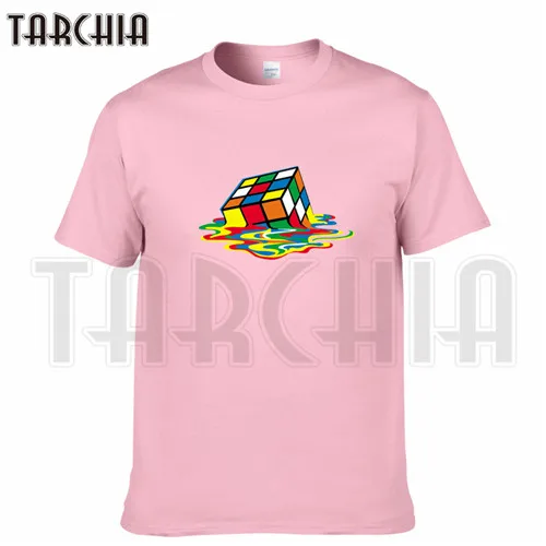 TARCHIA/, футболка, хлопковые топы, футболка большого взрыва, Шелдон, куб, забавные мужские футболки с коротким рукавом для мальчиков, повседневная мужская футболка, модная футболка - Цвет: Розовый