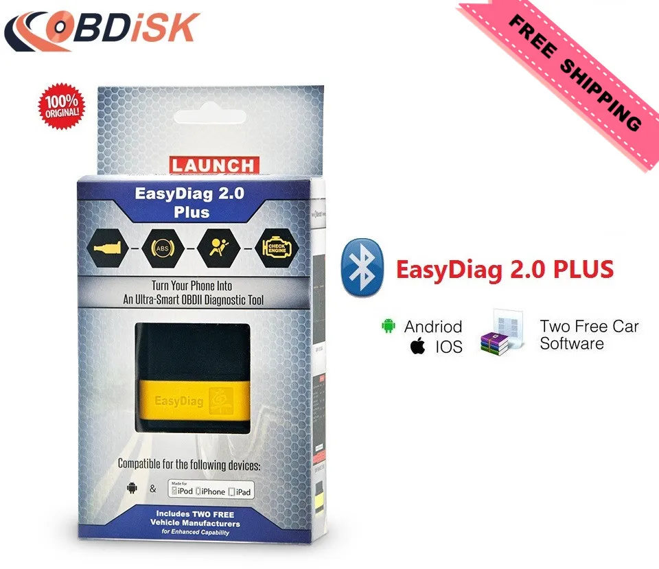 Prix pour 2017 D'origine Lancement X431 EasyDiag 2.0 Plus OBDII Lecteur de Code pour iOS/Android avec Deux Livraison Marque De Voiture Logiciel Prix pour 2017 D'origine Lancement X431 EasyDiag 2.0 Plus OBDII Lecteur de Code pour iOS/Android avec Deux Livraison Marque De Voiture Logiciel