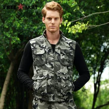 2017 New Autumn Brand Outdoors Travels Vest Tops Men Vest Plus Size M-4XL Photographer Vests Men Multi Pockets Jacket MS-6616A-B