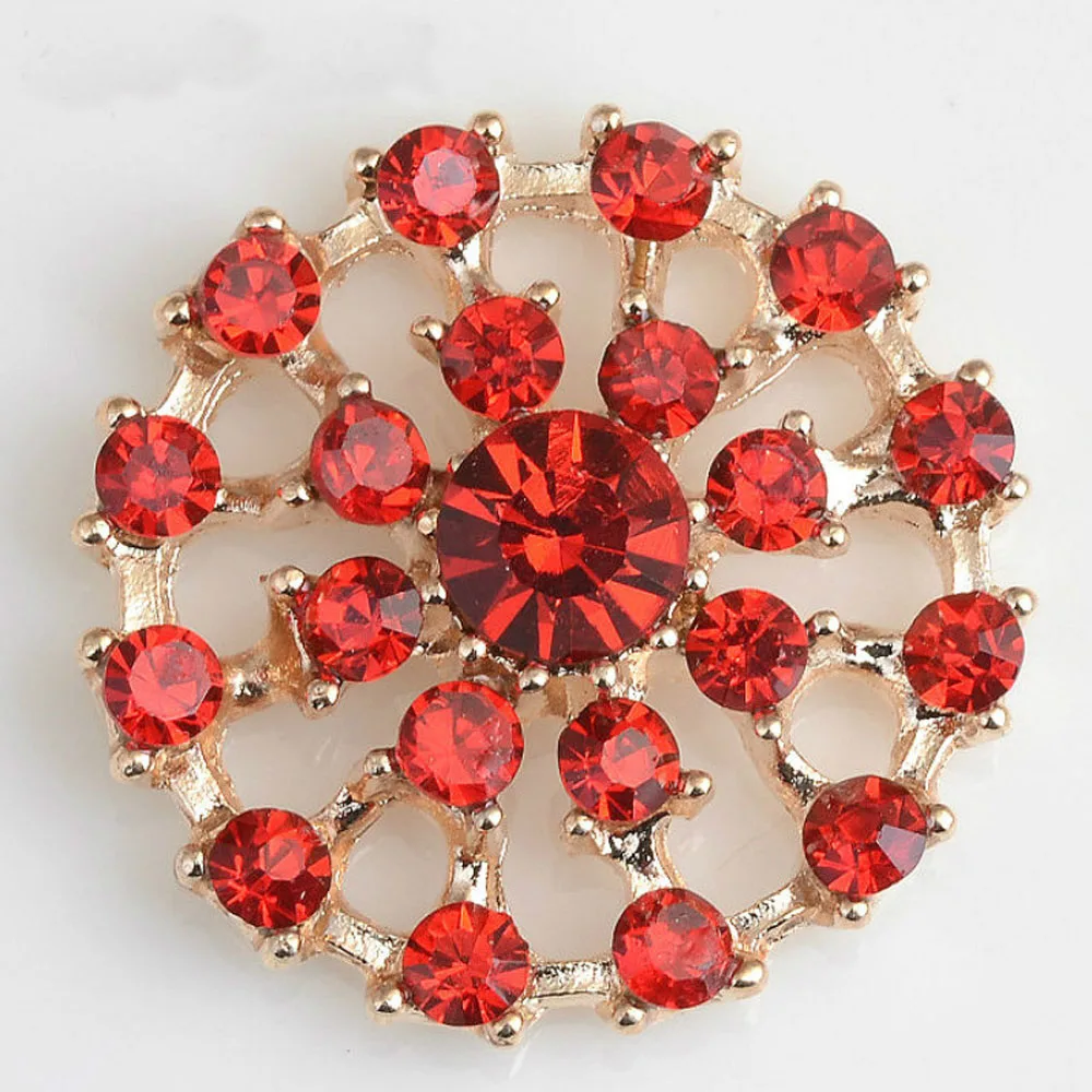 

10pcs/lot 22mm Flower Rhinestones Metal Gold Sewing Buttons for Hair Bow DIY Accessories Wedding Decoration Invitation Buttons