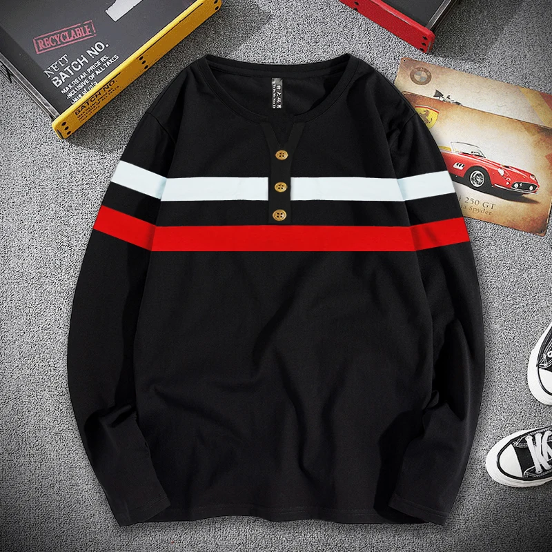 

Winter Autumn t shirt men 5XL 6XL 7XL 8XL large size long sleeve Casual O neck Plus size Solid men t shirt